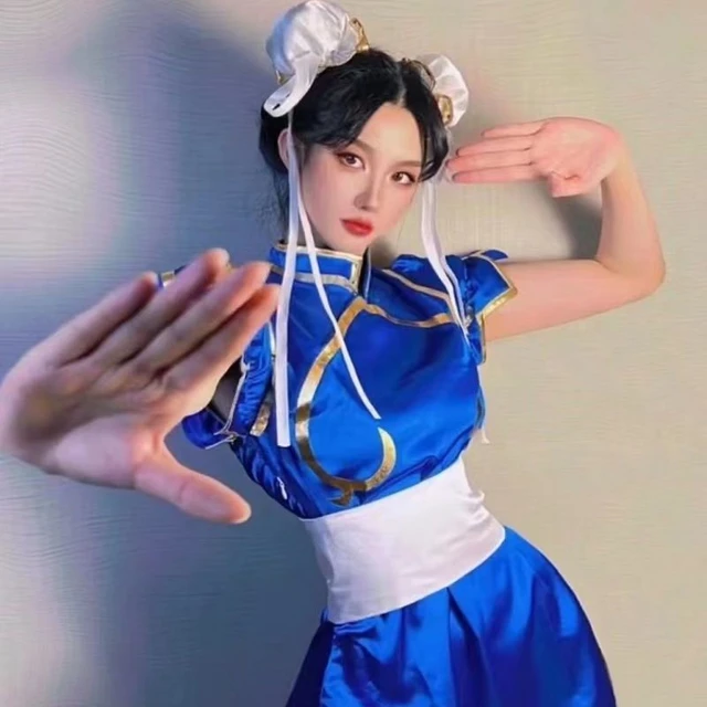 Comprensión Decimal Mencionar Anime Street Fighter Cosplay Chun-Li Cheongsam Dress Sets Adult Women Cute  Halloween Carnival Party Show