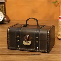 Premium Wooden Storage Box Wood Wooden Suitcase Jewelry Holder Photography Props Wooden Pirate Jewelry Storage Box 1