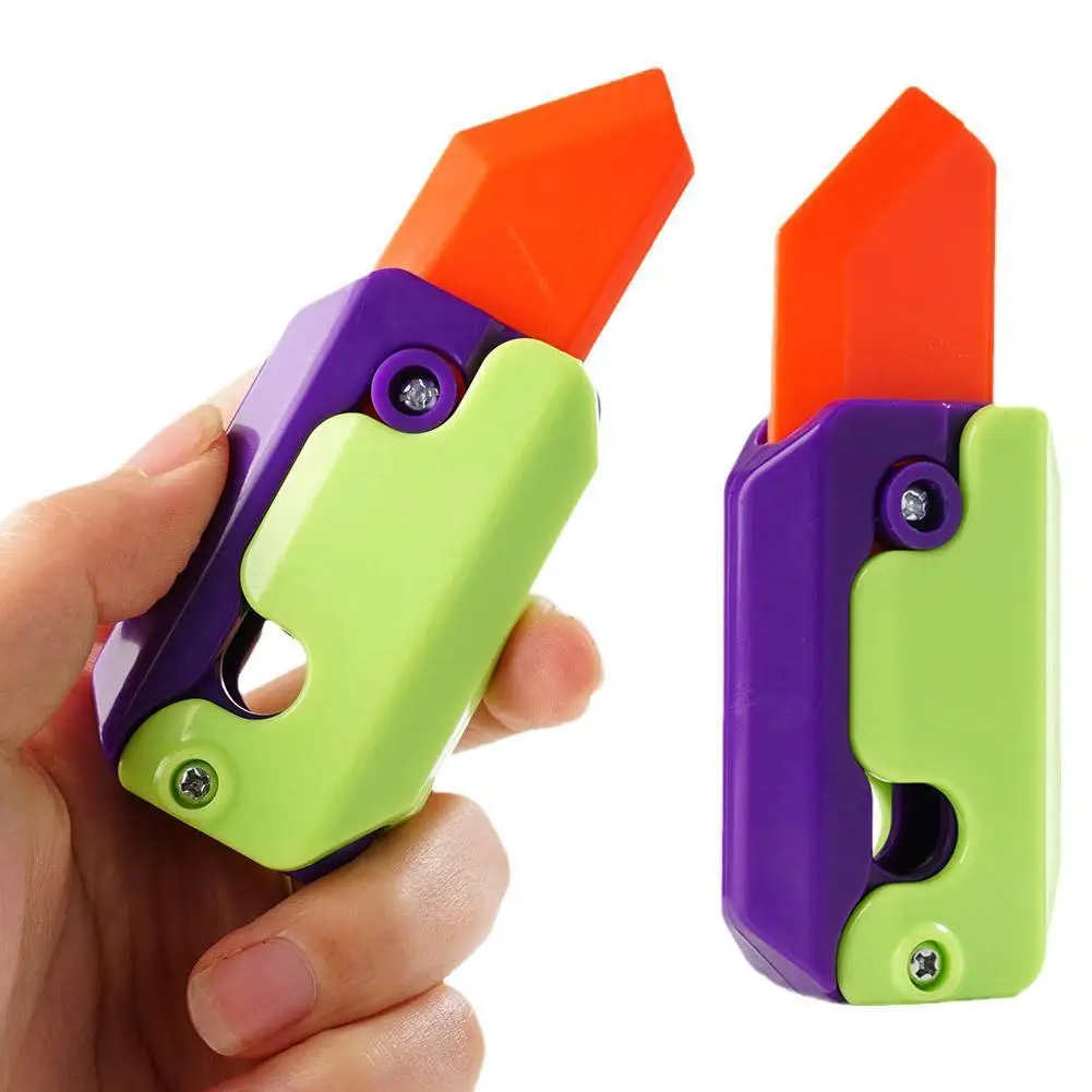 

3D Gravity Knife Carrot Knife Decompression Push Card Small Toy 3D Printing Gravity Knife Carrot Knife Fidget Toys Dropshipping