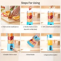 Mini Mélangeur Portable de 380ml, pour la Maison, USB, Rechargeable, Bouteille de dehors pour Shakes, Jus 6