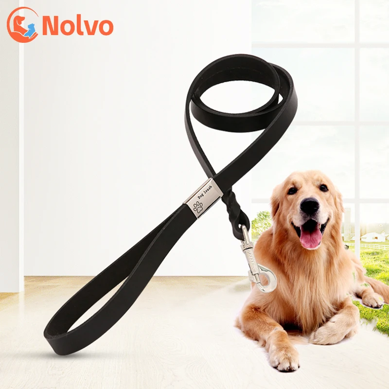

Genuine Leather Dog Leash Pet Dogs Leashes Black Brown Solid Dog Training Leashes for Medium Dogs Lead Rope Puppy Pet Supplies