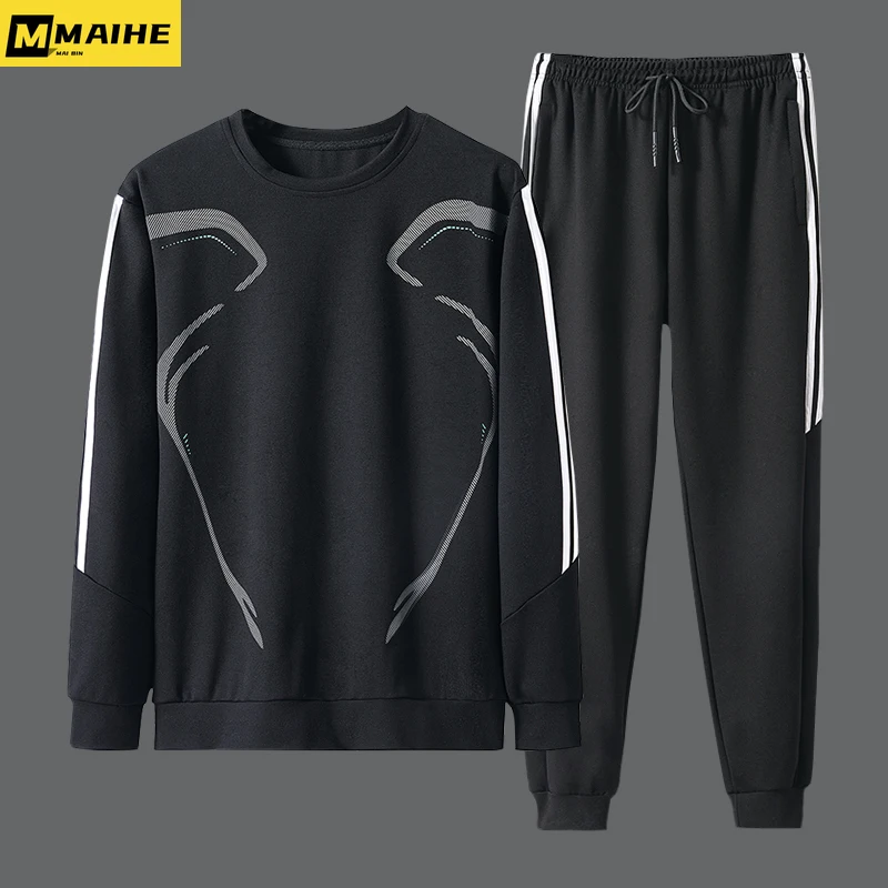 Autumn men's sportswear Fashion casual sweatshirt + trousers two-piece jogging sportswear men's outdoor breathable cycling wear