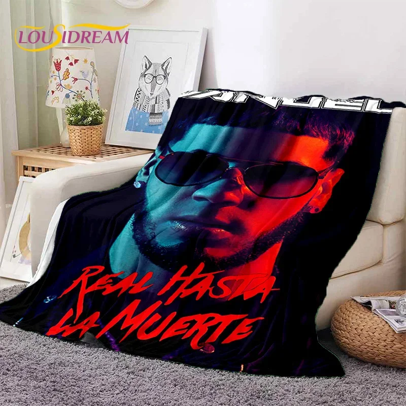 Rapper Singer Free Anuel AA Hip Hop Blanket,Soft Throw Blanket for Home Bedroom Bed Sofa Picnic Travel Office Cover Blanket Kids 3