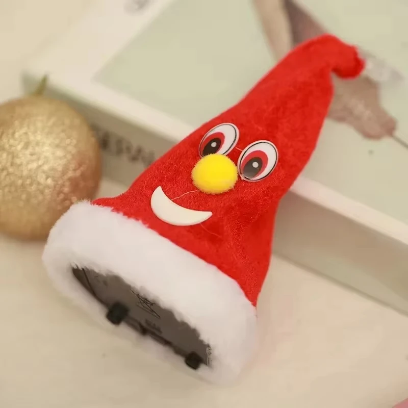 Swing Singing Christmas Tree Hat Electric Glowing Music Plush Christmas Hat Bonnet For Kid Xmas Home Decoration
