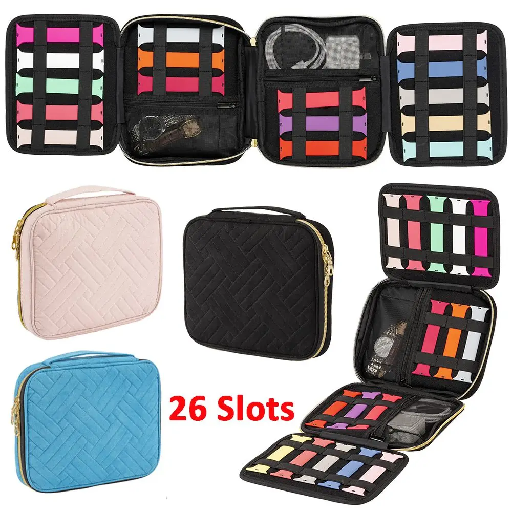 26 Slot Nylon Watch Organizer Box Watchband Storage Case for Apple Watch Band Box Pouch Strap Organizer watch storage box,watchband storage bag,watch storage bag,watch storage pouch