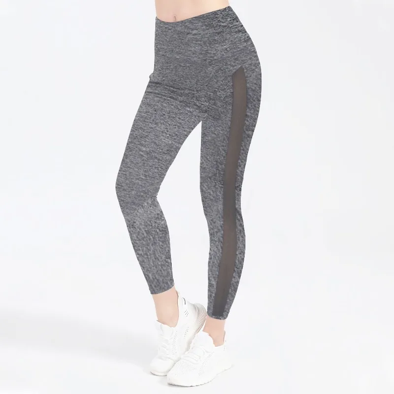 New Yoga Pants Women's High Waist Pocket Mesh Breathable Casual Fitness Sports Large Size Leggings Women Clothing