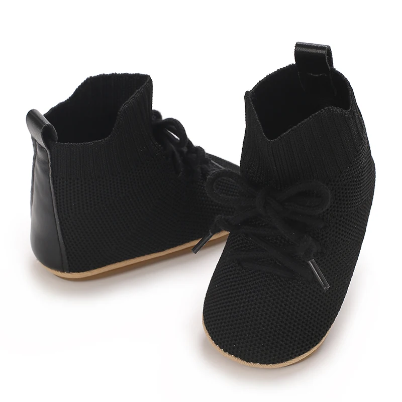 Casual Shoes Baby Girl Shoes 4 Colors Lace Up Ventilate Mid Cut Shoes Spring And Autumn Baby Casual Rubber Base Anti Slip Flat Walking
