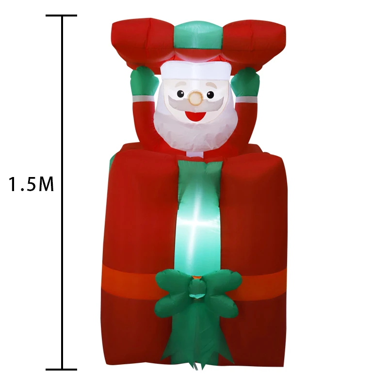5FT Inflatable Santa Claus in Chimney Automatic Up and Down with LED Lights Christmas Decoration for Outdoor Yard Garden Lawn 5
