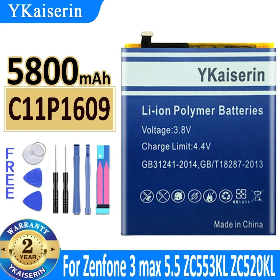 C11P1609 Batteria Per Asus Zenfone 3 Max Zenfone3 Max 5.5 "Zc553Kl X00Dda Zenfone 4 Max Zenfone4 Max 5.2" Zc520Kl X00Hd 5800Mah