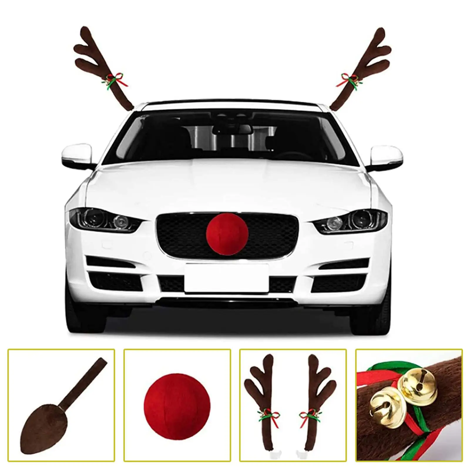 Kerst Rendier Gewei Auto Decoratie Kit Auto Rendieren En Rode Neus Set Auto Decoratie Hert Hoorn Kerstversiering