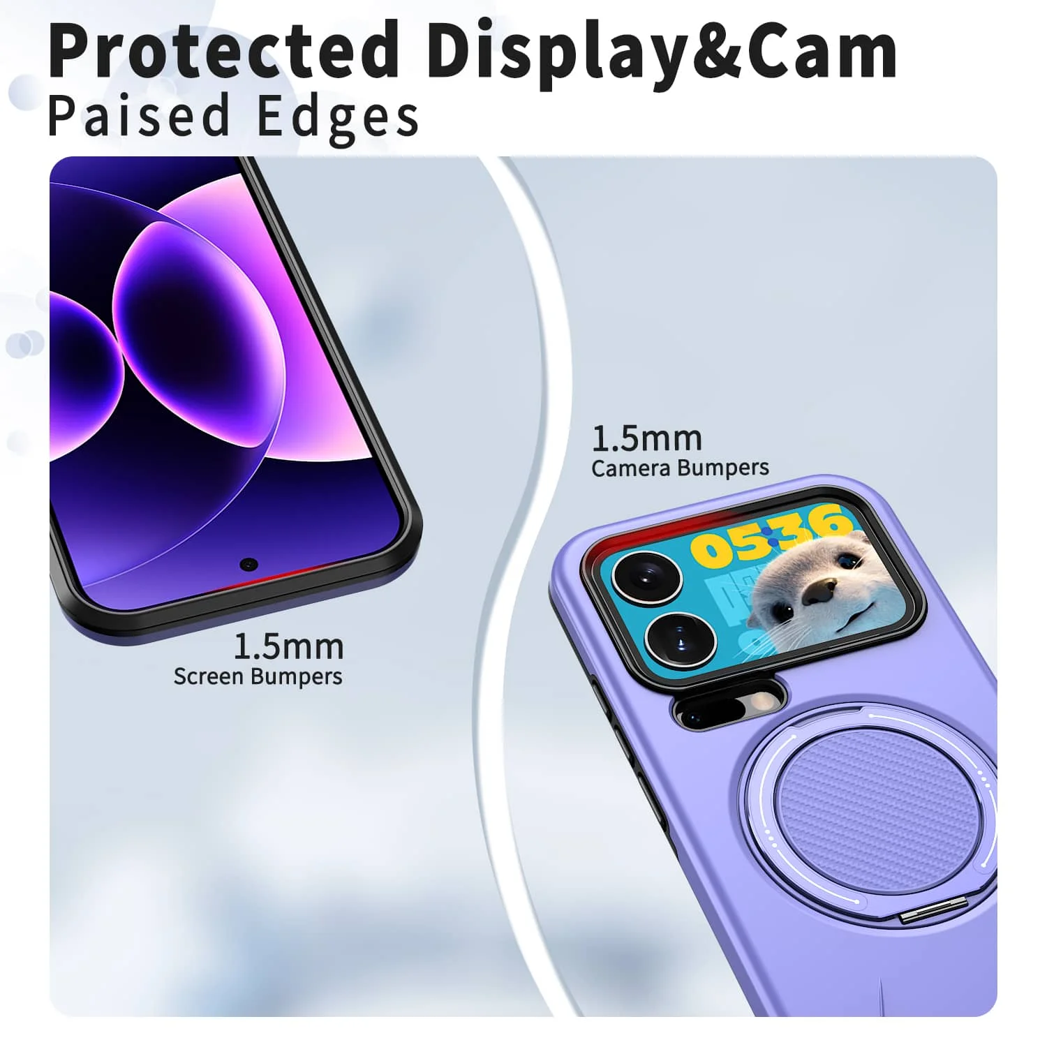Magnetic Case with 360° Rotating Ring Stand Cover