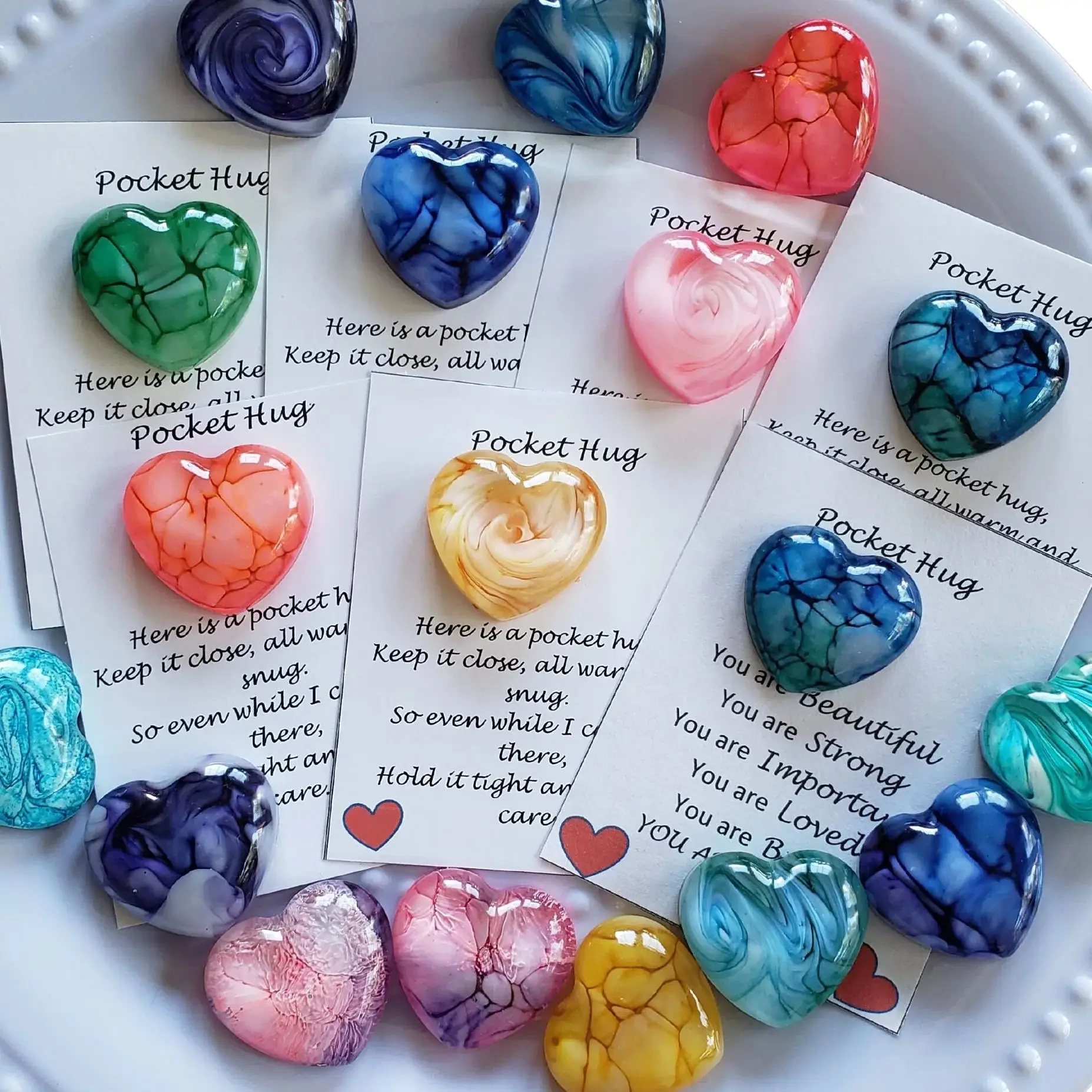 Creative Couple Glass Love Greeting Card Heart Shape Stone Thank You Birthday Card Paper Wedding Party Supplies Pocket Hug Heart
