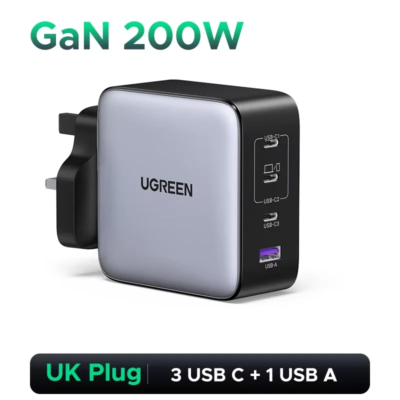 UGREEN 200W Travel GaN Charger PD 3.1 140W QC4.0 3.0 Quick Charge