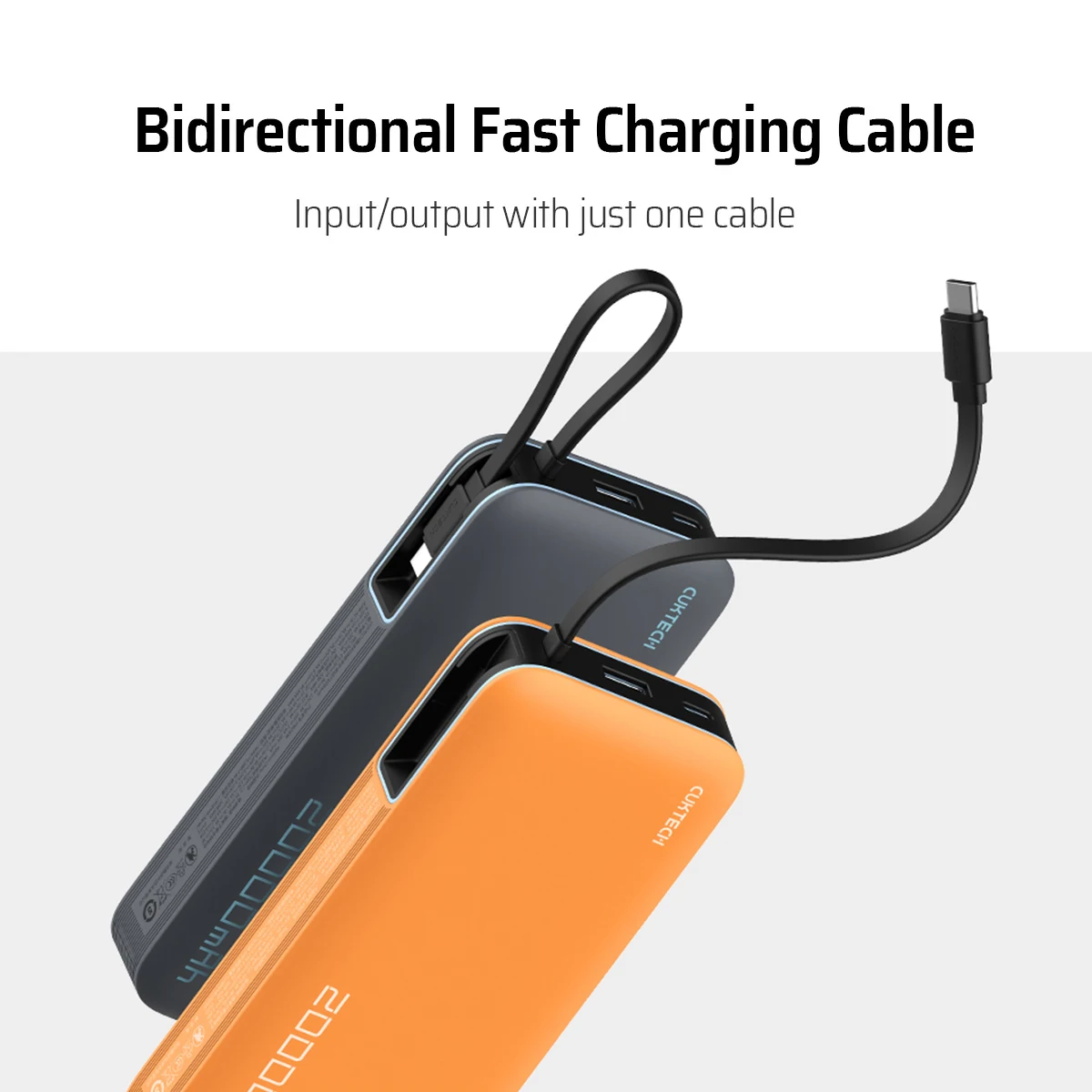 CUKTECH Power Bank 20000mAh 55W Max Cavo integrato CP25 PB200N Ricarica rapida bidirezionale per MacBook Pro iPhone 15 Xiaomi Auricolari - Image 4