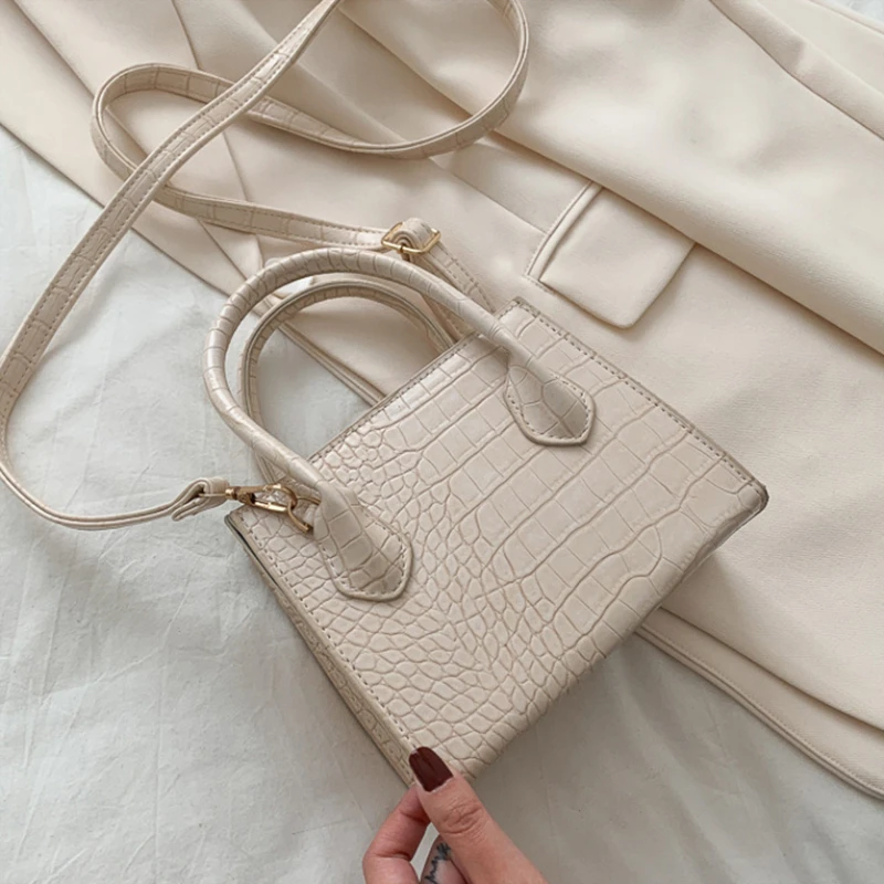 2024 New Fashion Small Handbags Women Alligator Pattern Shoulder Bags for Women PU Leather Crossbody Mini Messenger Bag Purse