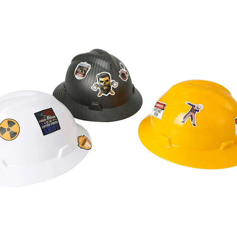 Full Brim Safety Helmet ABS Carbon Fiber Construction Work Cap Lightweight High Strength Railway Protective Equipment Hard Hat