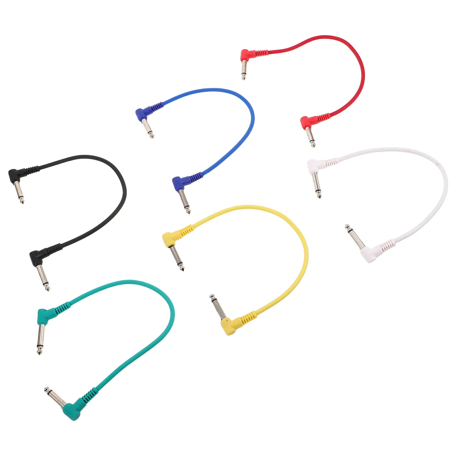 6Pcs 일렉트릭 기타 효과 페달 패치 케이블 30Cm 금속 하우징 소음 감소 기타 베이스 앰프용 안정적인 신호 전송