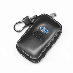 Premium Leather Car Remote Key Case Cover & Keychain Accessories (1PCS Ford)