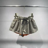 Nylon Women's Shorts Y2k Pod Type Drawstring Tie Waisted Fashion Commuter Casual Peplum Shorts 2024 Early Autumn New - Image 2