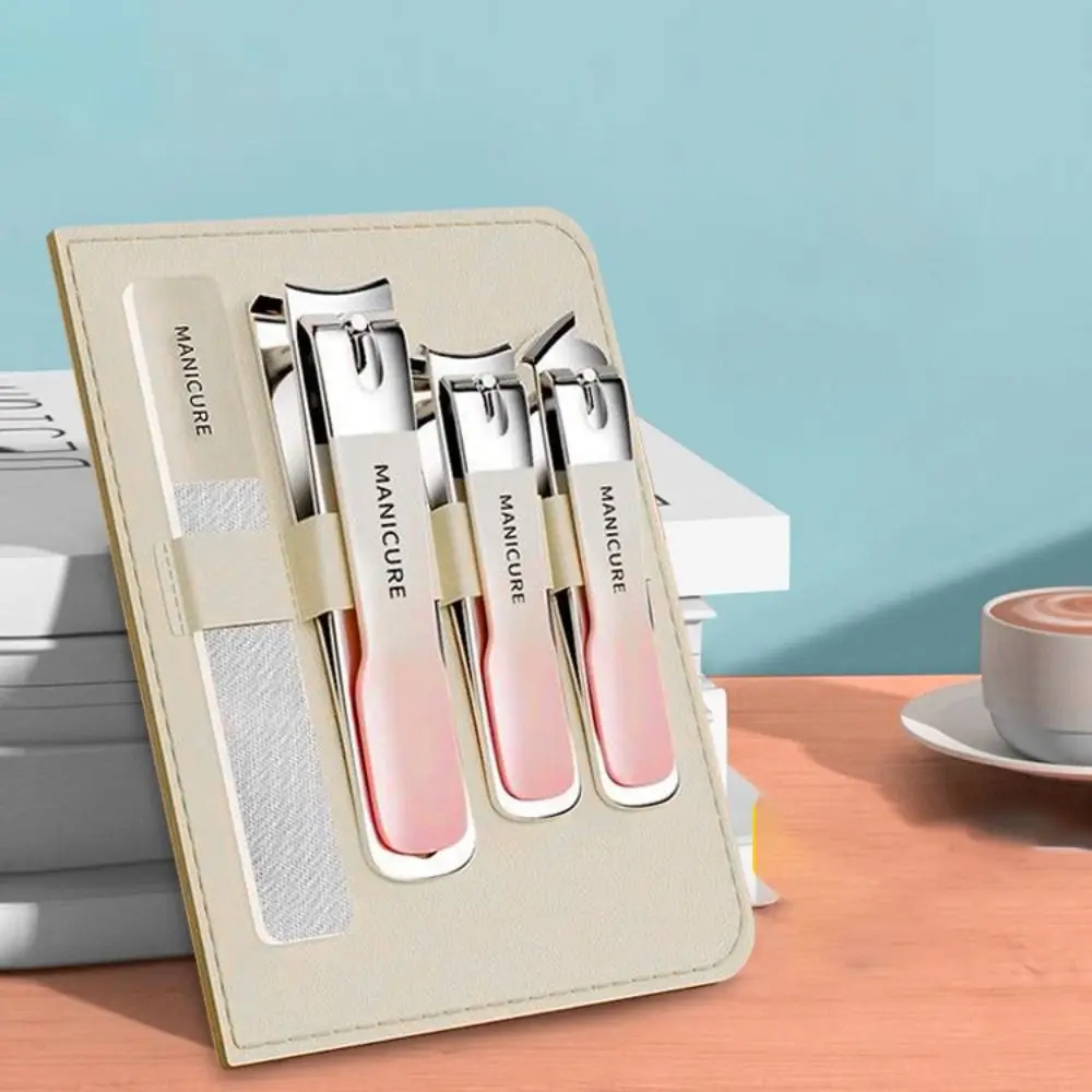 탄소강 매니큐어 세트, 하이 퀄리티 개인 관리 도구, 가죽 케이스 포함, 베벨 손톱깎이, 전문 손톱깎이 키트