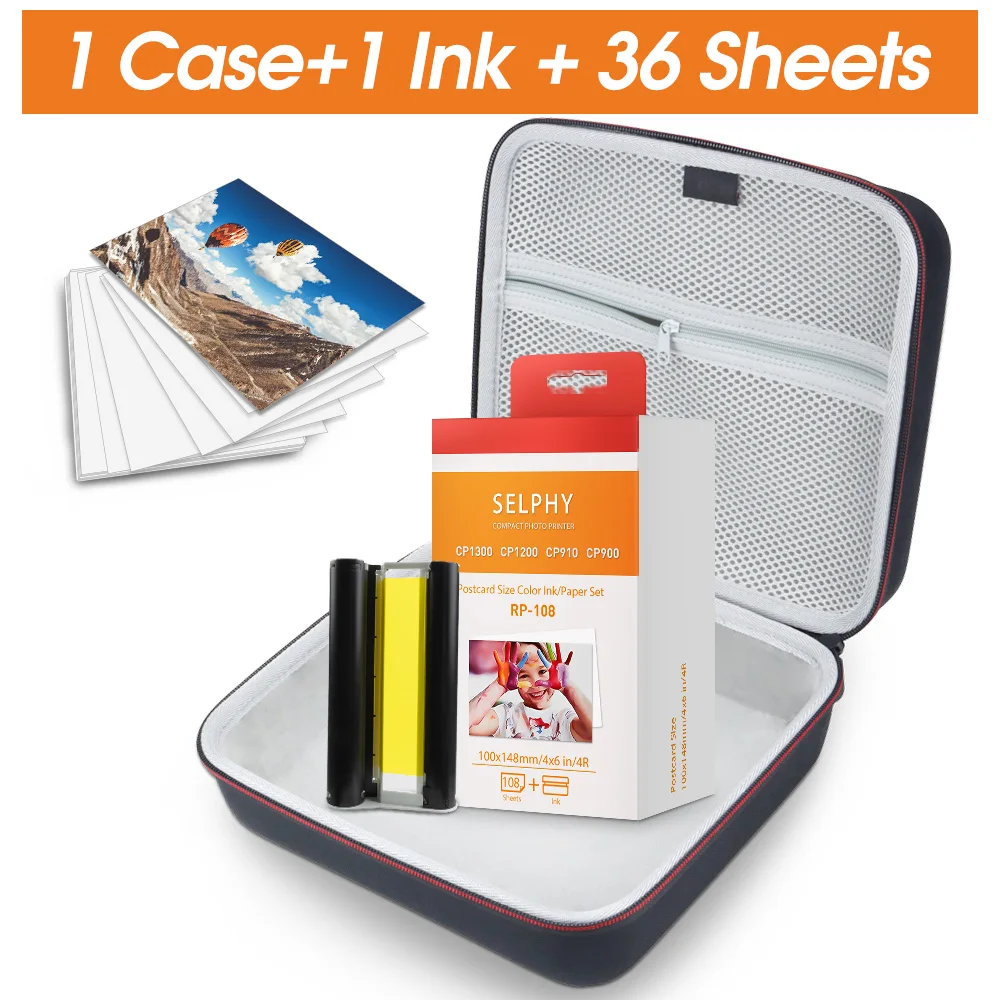 Borsa Protettiva Rigida Per Canon Selphy Cp1300 Cp1200 Borsa Per Stampante Per Etichette Con Per Canon Selphy Cp1300 Set Di Carta Per Inchiostro A Car