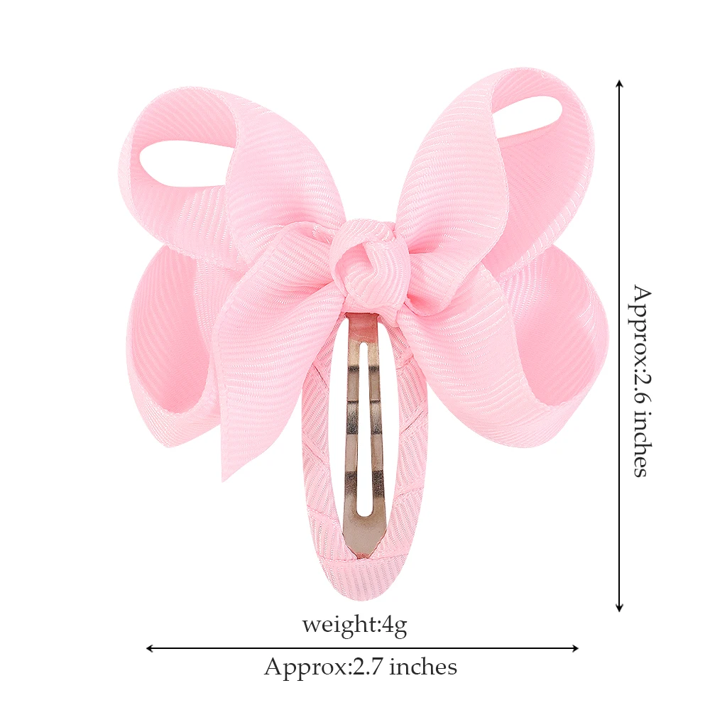 2Pcs/set Lovely Bowknot Hair Clips Girl 2.75 Inch Cheer Up Bows Grosgrain Ribbon Hairpins Baby Hair Accessories Headwear hair accessories