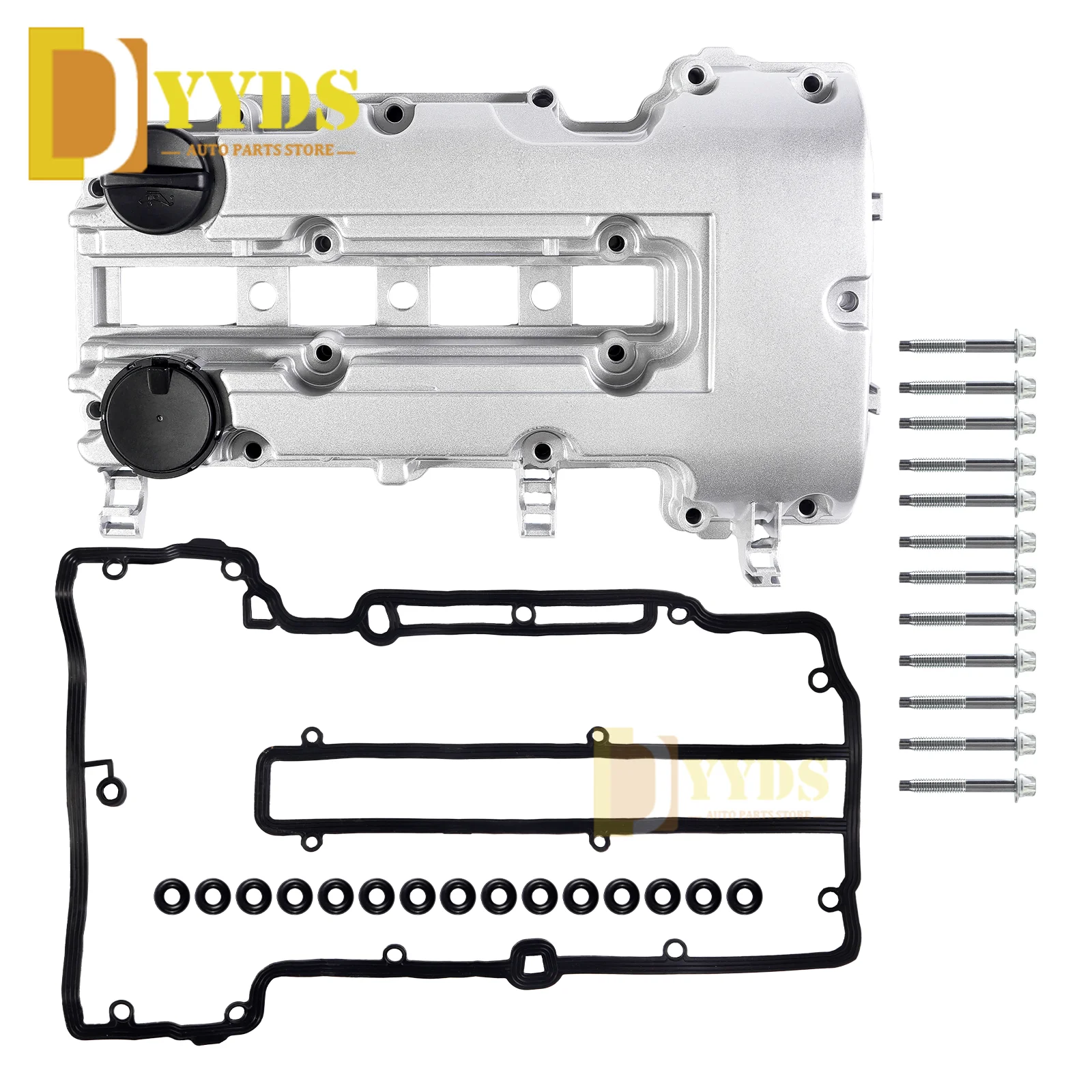 Engine PCV Valve Cover Repair Kit Aluminum Engine Valve Cover For Opel Astra J Chevy Sonic Chevrolet Cruze Buick 1.2 1.4L Bolts & Seal & Gasket 25198498 25198874