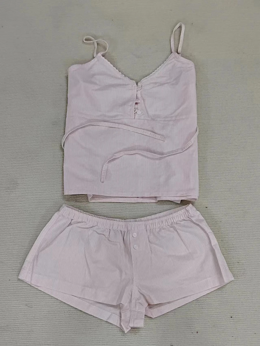 Vintage 90’s pink cotton shorts and cami set