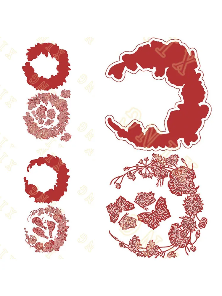 2022 New Ready Or Not Collection Pansy Wreath Fleur Metal Cutting Dies Scrapbook Diary Decoration Modello Di Goffratura Fatto A Mano