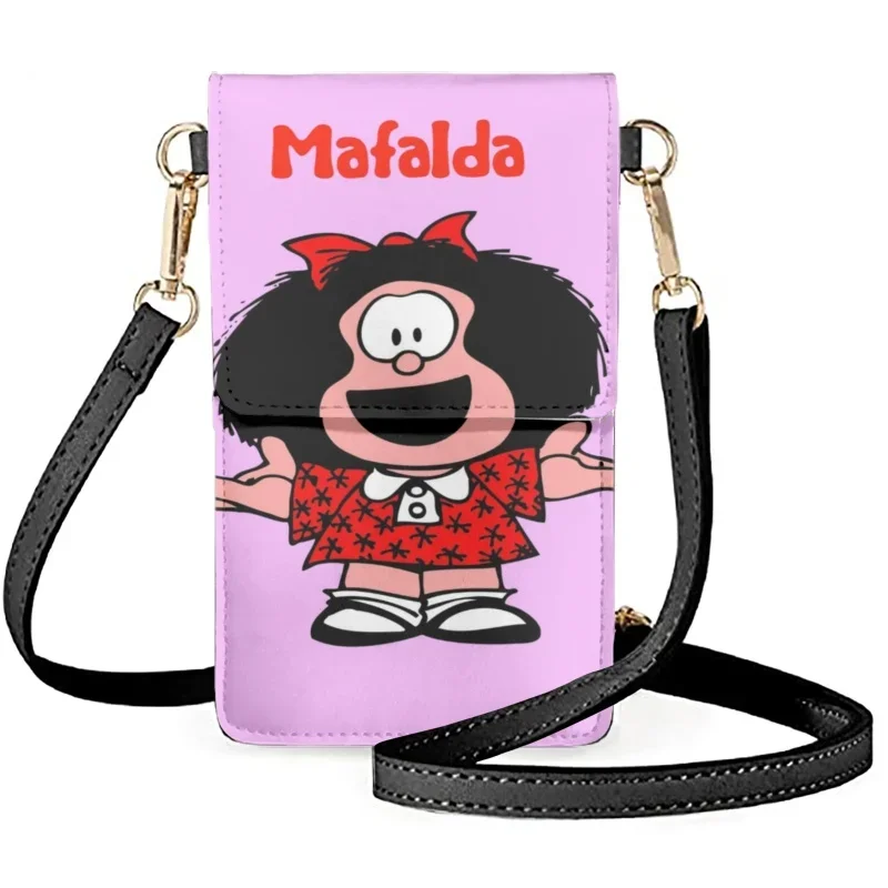 Cute Cartoon Mafalda 3D Print Lanyard Neck Strap ID Card Pass Moblie Phone USB Badge Holder Porte Bus Bank Credit Case Cover