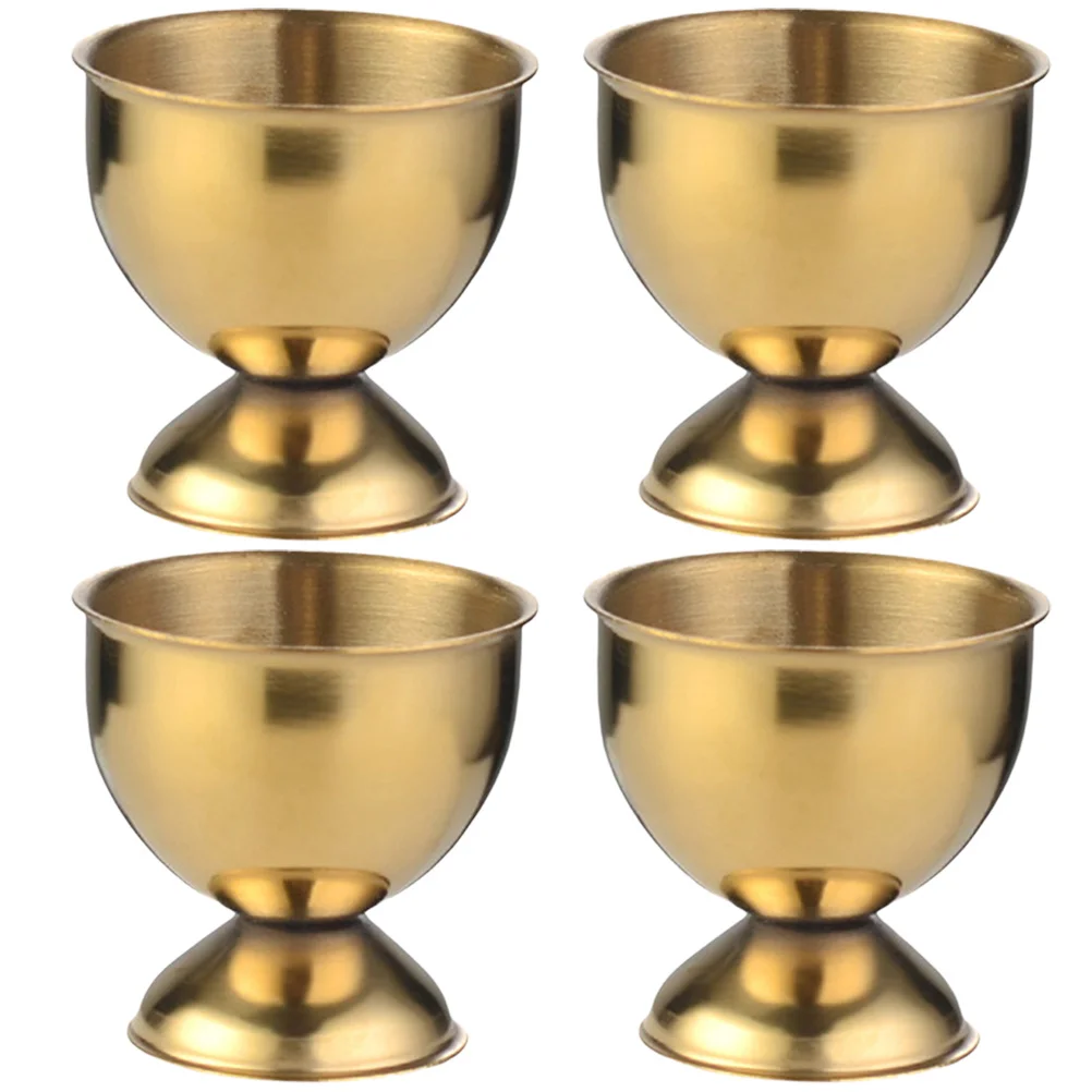 

4 Pcs Egg Tray Tool Wear-resistant Cups Creative Containers Stainless Steel Practical Racks Household Convenient Storage