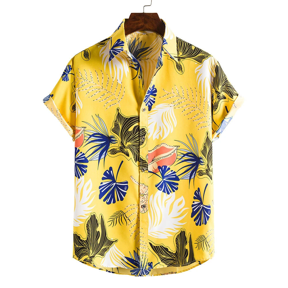 Hawaiian Mens Coconut Casual Colorful Floral Shirt Printed Fashion Vacation Beachwear Streetwear Short Sleeve Plus Size 4