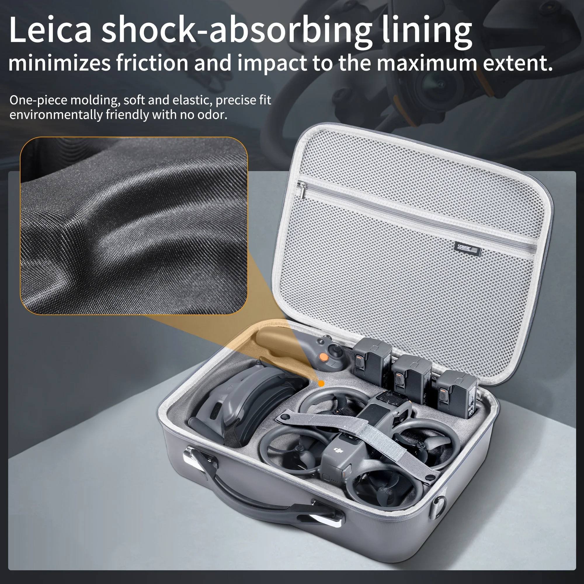 For DJI Avata 2 Shoulder Bag For DJI Avata 2 PU All-in-One Carrying Case, Fly Combo Accessory Box