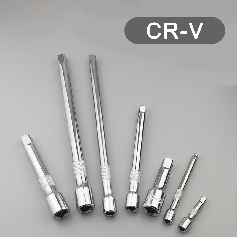 1/4 3/8 1/2 Socket Ratchet Wrench Extension Bar 50/75/100/125/150/250mm Long Bar Steering Sleeve Connecting Rod Accessories 4