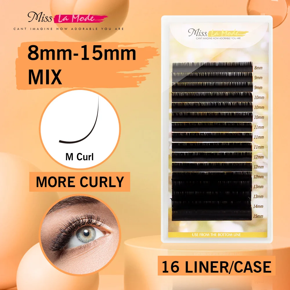 

Miss Lamode M Curl 0.10mm/0.07mm 1pc/lot Mink False eyelash extensions individual hankdmade eye lashes