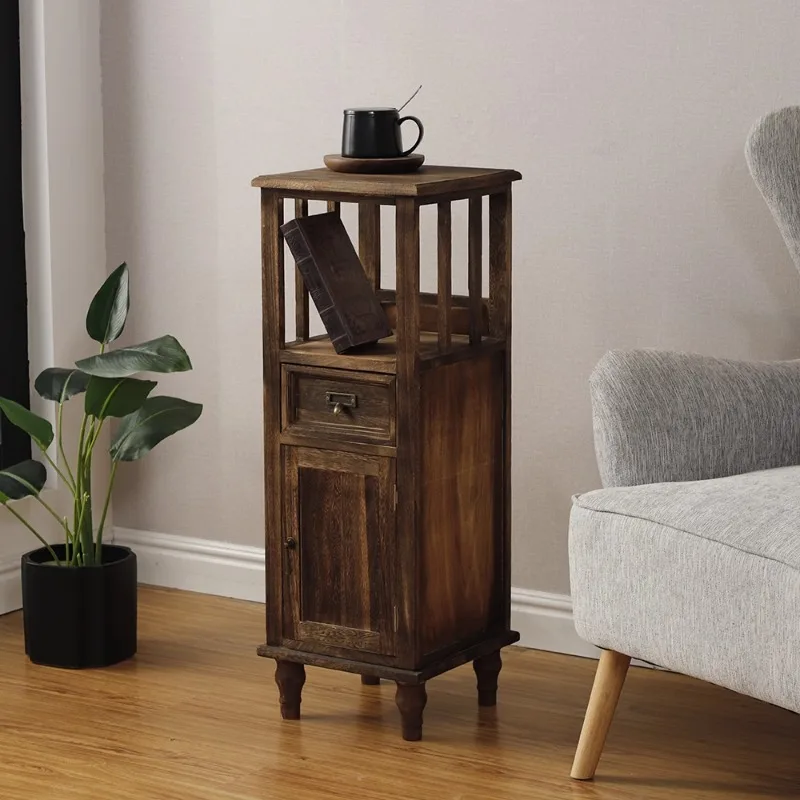 Simple locker small finishing bedroom solid wood bedside table small ins wind bucket cabinet American st