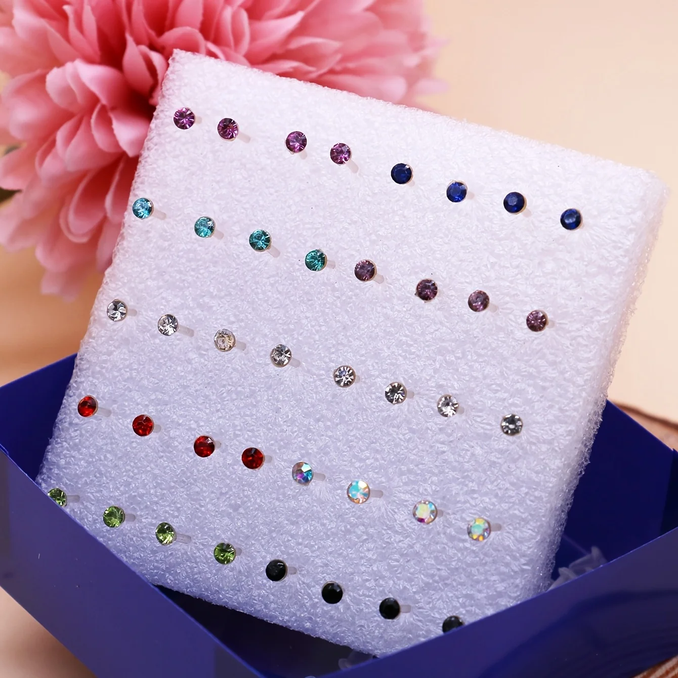 Nora 20 Pair Rhinestone Crystal Ear Stud 1