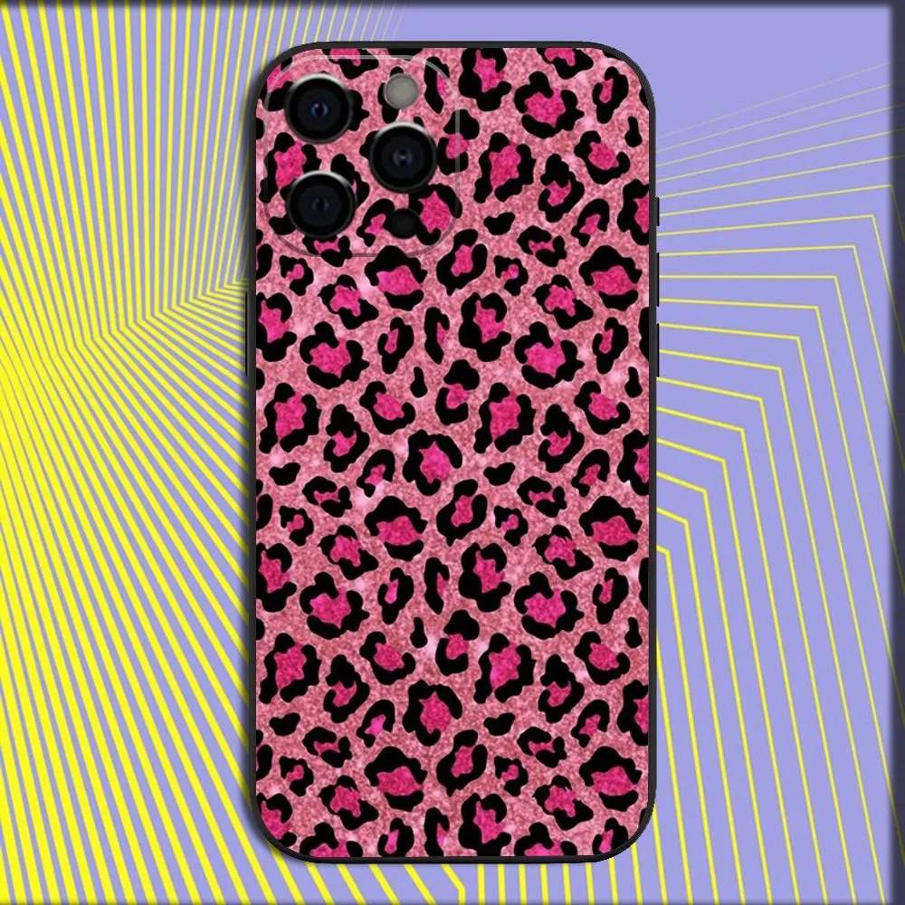 Leopard Pink Tiger Soft Black Phone Case Cover