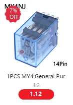 Description Picture 4 of item1 set MY4 small Electromagnetic relay Power Relay DC12V DC24V AC110V AC220V Coil 4NO 4NC DIN Rail 14 pins + Base Mini relay