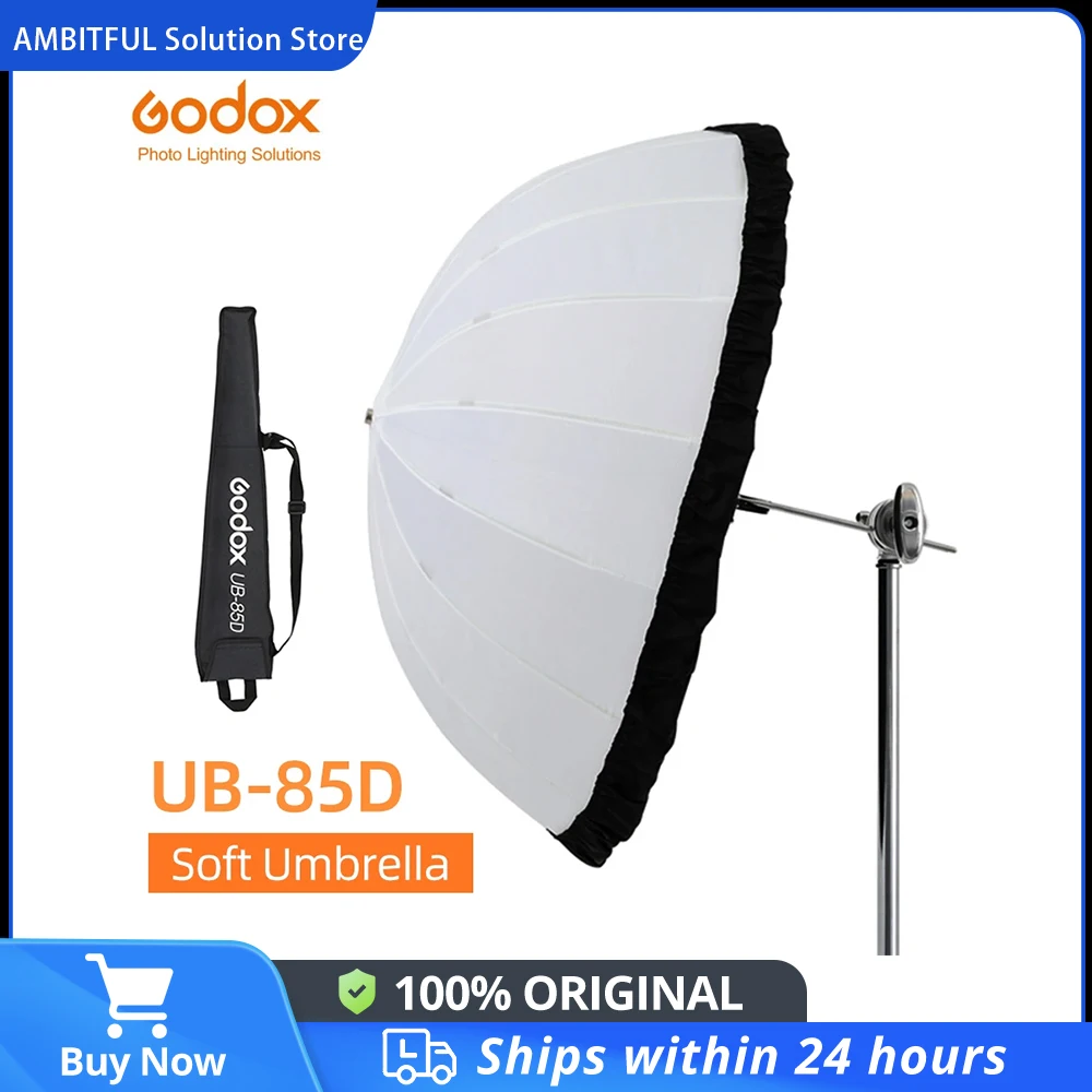 고독스 화이트 파라볼릭 반사 투명 소프트 우산 스튜디오 조명 우산 UB-85D 85cm 블랙 실버 디퓨저 커버 포함