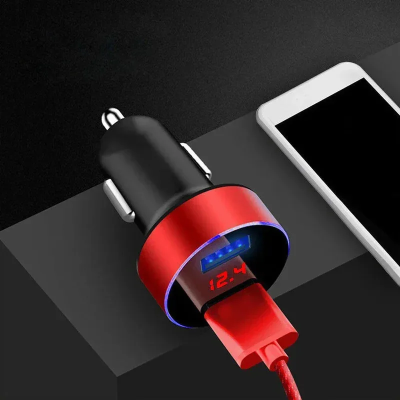 1/2/3/4Pcs 듀얼 USB 차량용 충전기 QC3.1A 고속 충전 어댑터 자동차용 시가 라이터 소켓 전원 공급 장치