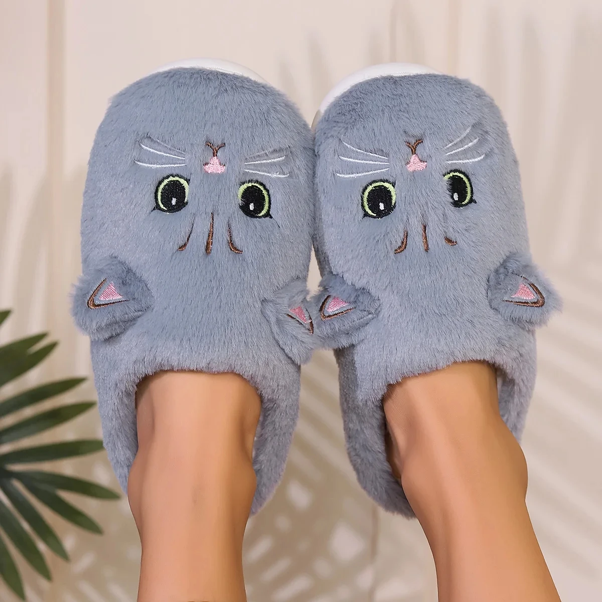 Pantofole Da Donna In Memory Foam, Calde, Antiscivolo, Con Fodera In Peluche, Grigie, Taglia 42/43 – Per Interni Ed Esterni - 2