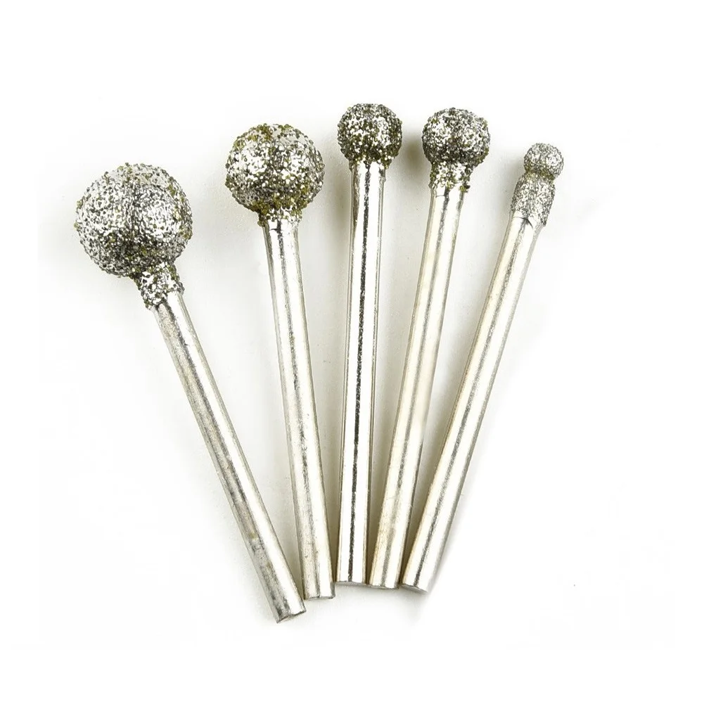 

5PCS Round Ball Burr Drill Bit Set Grinding Wheel Tools For Carving Engraving Drilling 4/5/6/8/10mm Dremel Tools