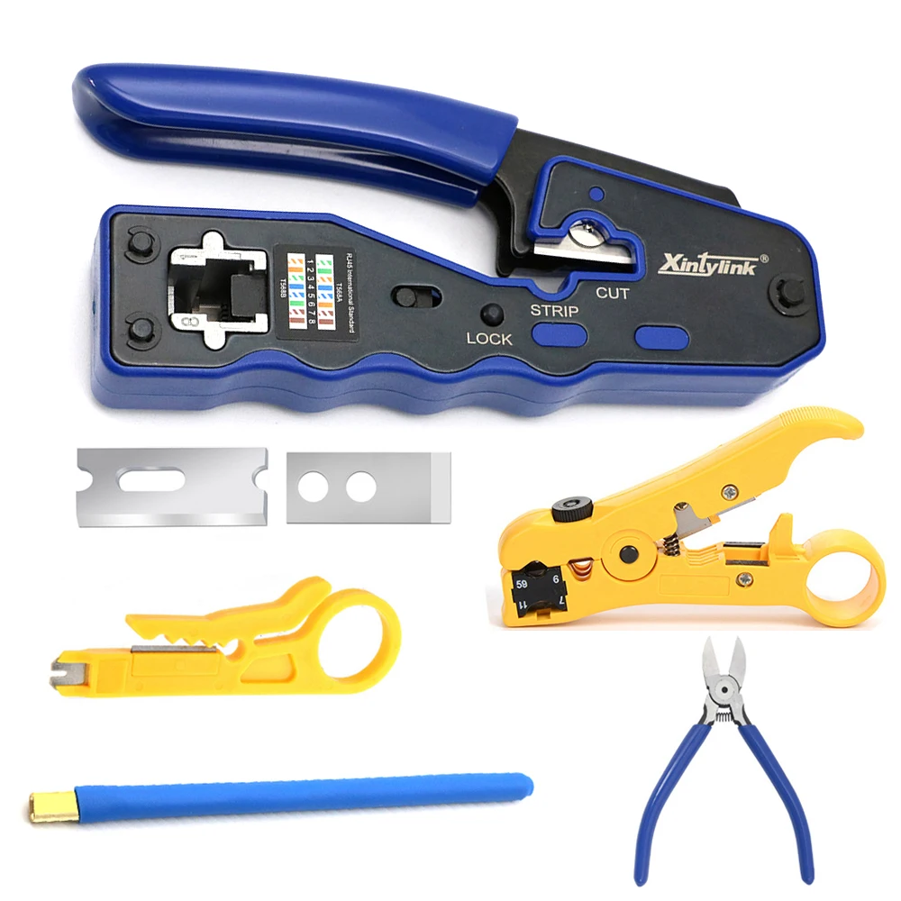 xintylink rj45 clamping tool crimper hand network pliers cat5 cat6