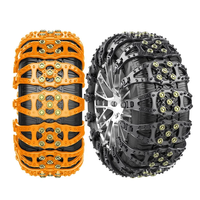 Universal Car Tire Chains Winter Snow Wheel Chain Outdoor Snow Tire Emergency Double Grooves Anti-Skid Chains for 165-235mm