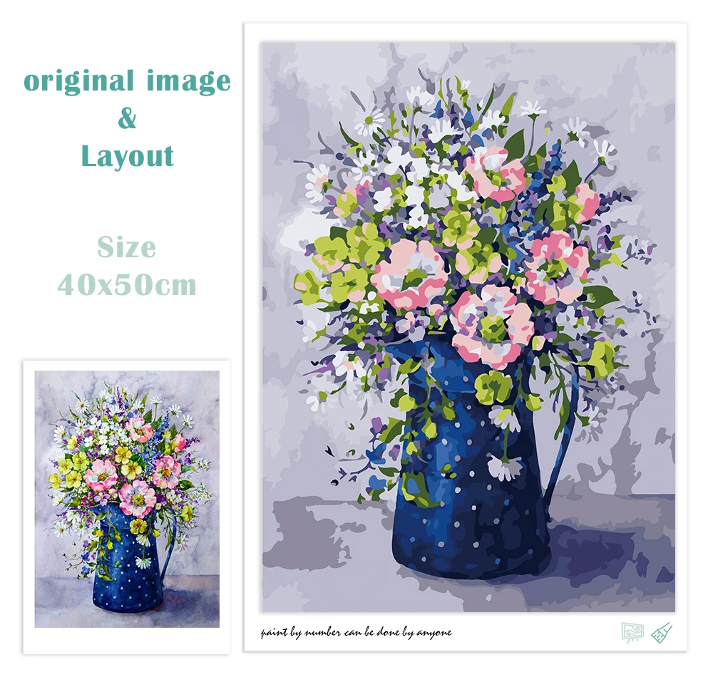 DIY Paintings By Numbers Kits Acrylic Paint By Numbers For Adults Flowers On Canvas Modern Wall Home Decoration Gfit painting by numbers kits painting by numbers