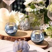 6/12 Pcs Assorted Votive Candle Holders Mercury Tealight Candle Holder Glass Wedding Table Decorations for Home Birthday Party 6