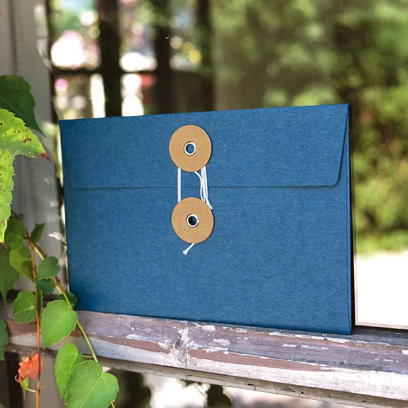10Pcs Blank Kraft Paper Business Envelope Round Buckle Buttons paper Greeting For Cards postcard supplies 115*170mm