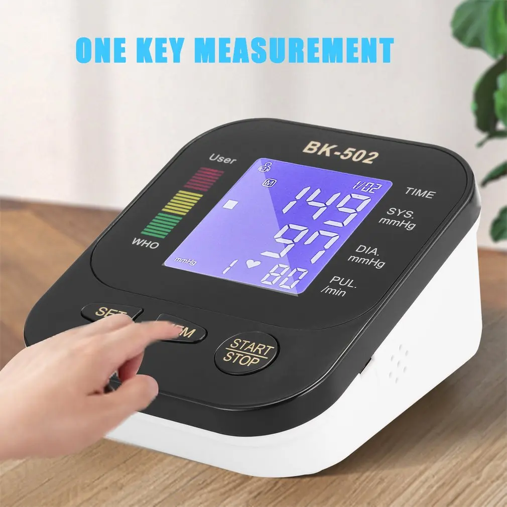 Electric Tonometer Arm Blood Pressure Monitor Digital Heart Beat Rate Pulse Meter Backlight Automatic Home Blood Pressure Meter blood pressure monitor blood pressure meter