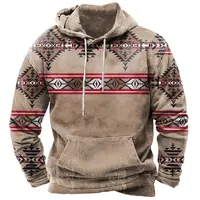 Vintage Indian Style Men's Hoodie Hooded Sweatshirt Unisex Harajuku Pullover 2023 New Jacket Oversized Casual Streetwear Tops - Image 2